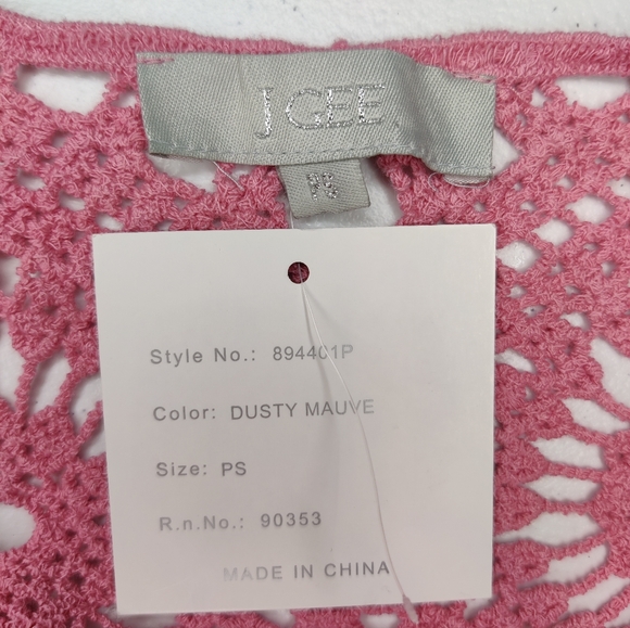 NWT J Gee Dusty mauve maxi dress with crochet top size ps - Picture 4 of 4